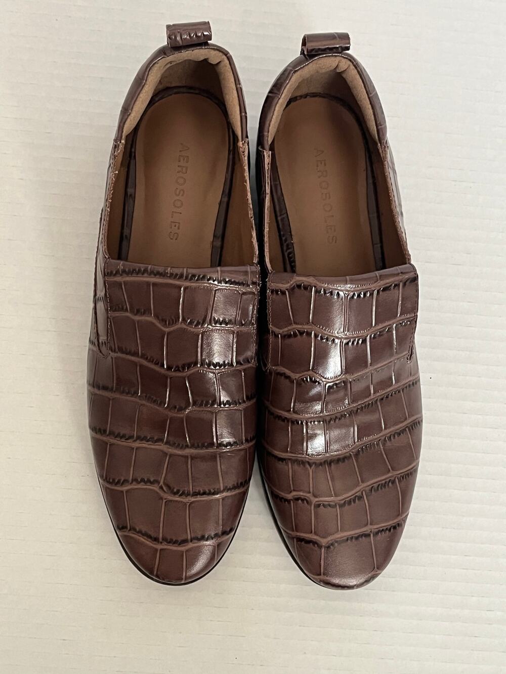 Women's Aerosoles Brown Faux Leather Sutton Tailored Dress Loafer Size 6.5